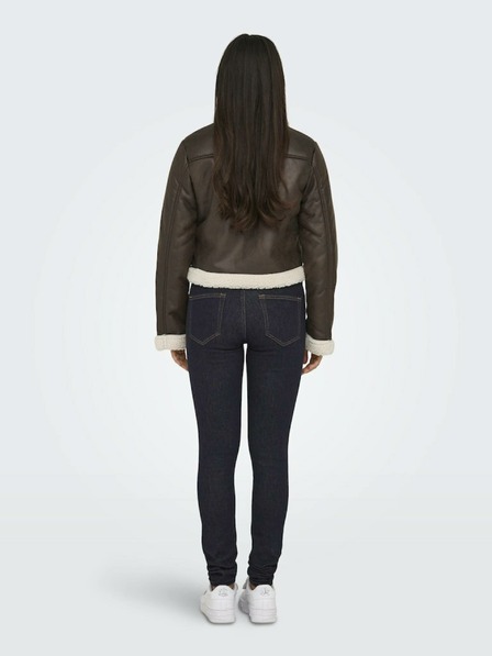 ONLY Тъмнокафяво дамско яке от изкуствена кожа ONLY Betty