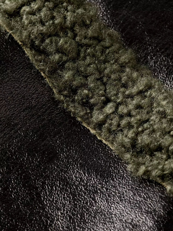 Scotch & Soda Черно дамско зимно яке от изкуствена кожа Scotch & Soda