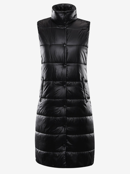 ALPINE PRO Черна дамска ватирана дълга жилетка ALPINE PRO Urefa