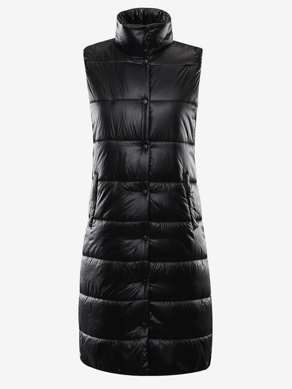 ALPINE PRO Черна дамска ватирана дълга жилетка ALPINE PRO Urefa