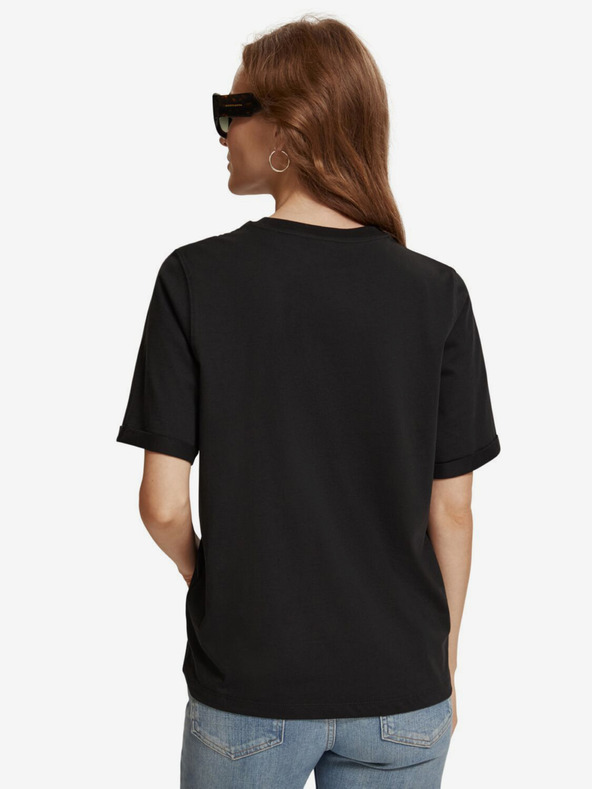 Scotch & Soda Черна дамска тениска Scotch & Soda