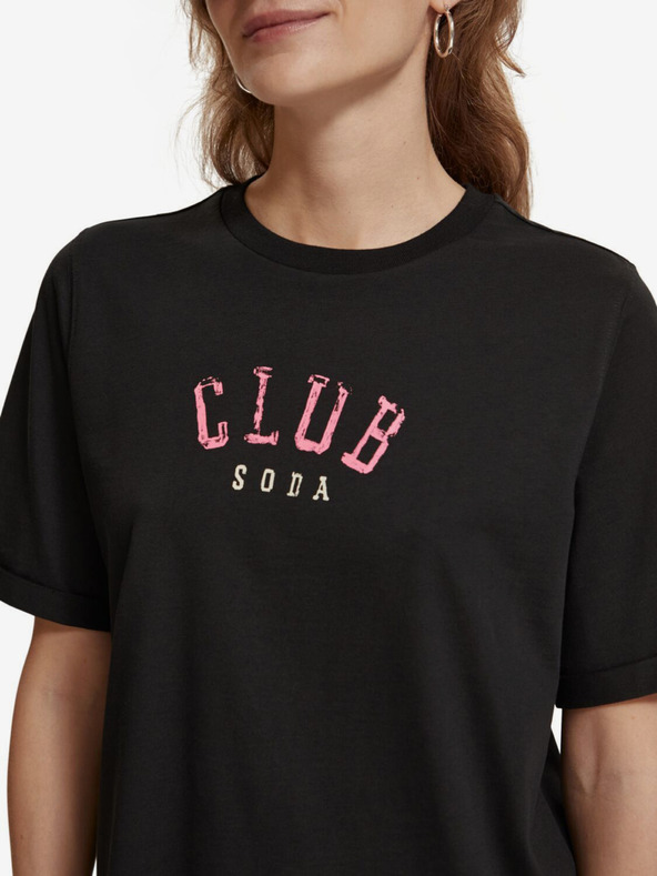 Scotch & Soda Черна дамска тениска Scotch & Soda