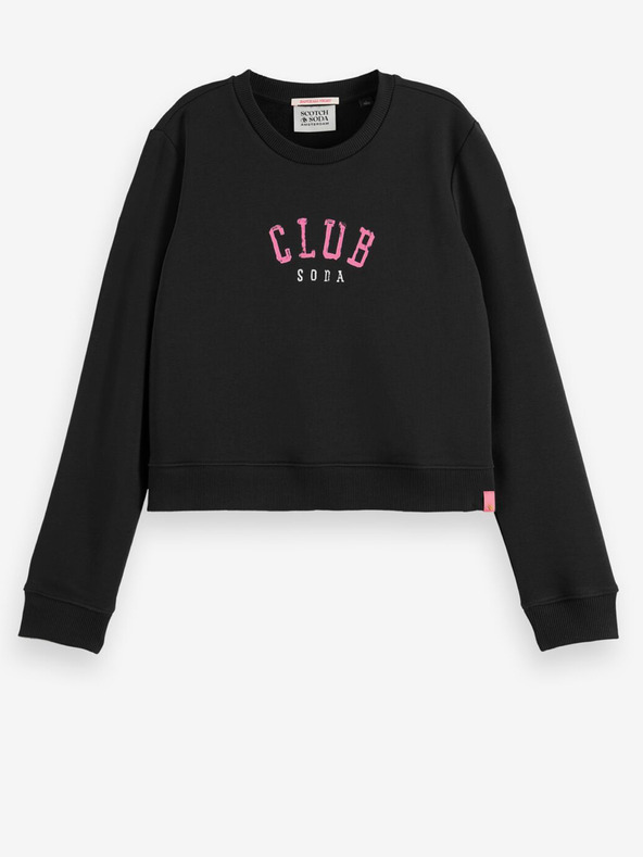 Scotch & Soda Черен дамски изрязан суитшърт Scotch & Soda