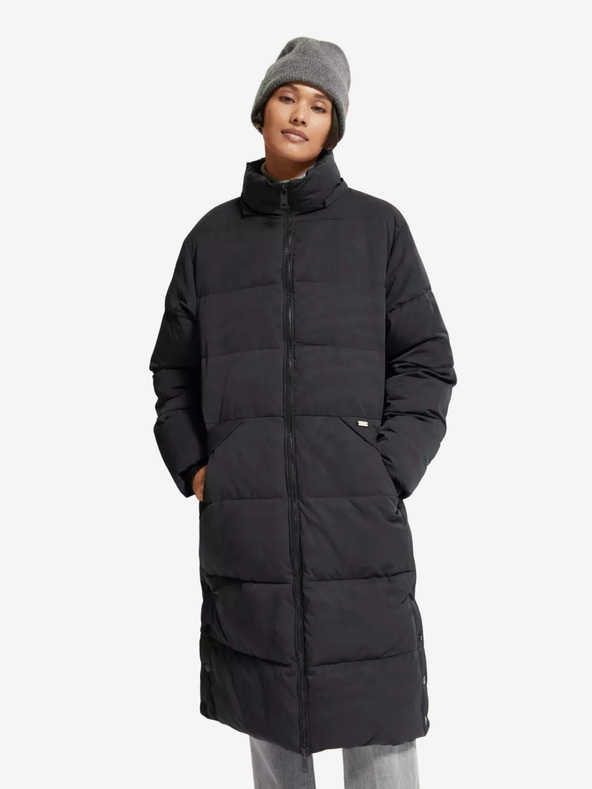 Scotch & Soda Черно дамско зимно ватирано палто Scotch & Soda
