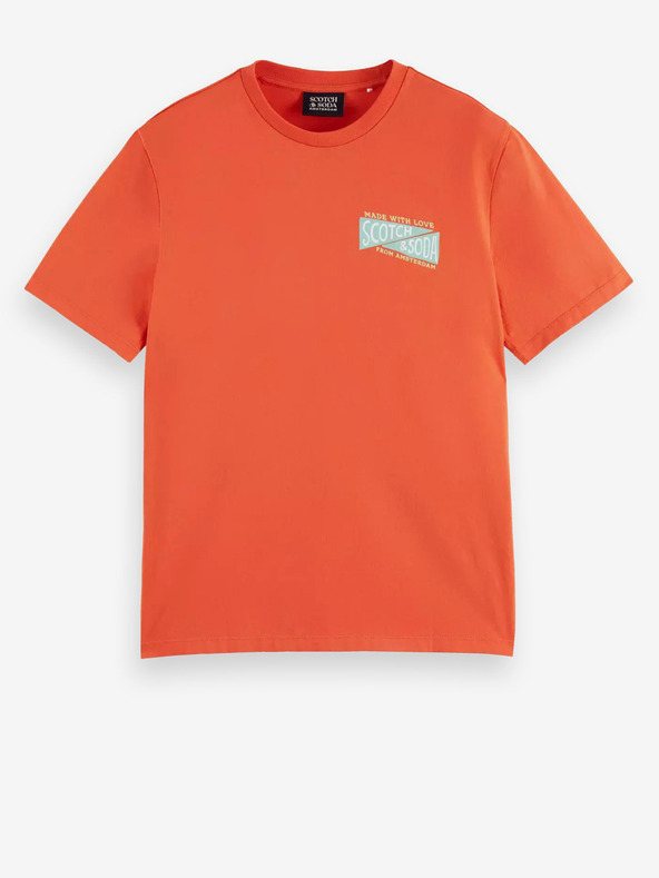 Scotch & Soda Оранжева мъжка тениска Scotch & Soda