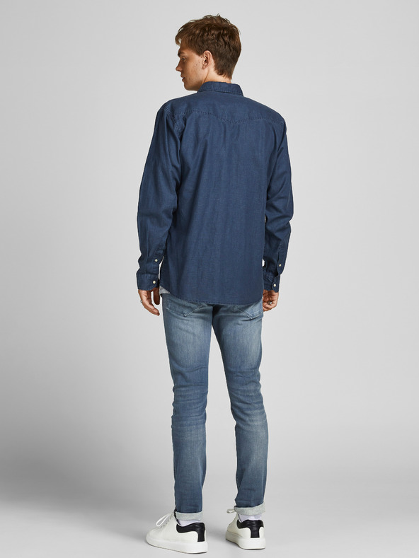 Jack & Jones Сини тесни дънки Jack & Jones Glenn