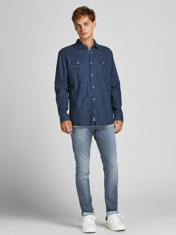 Jack & Jones Сини тесни дънки Jack & Jones Glenn