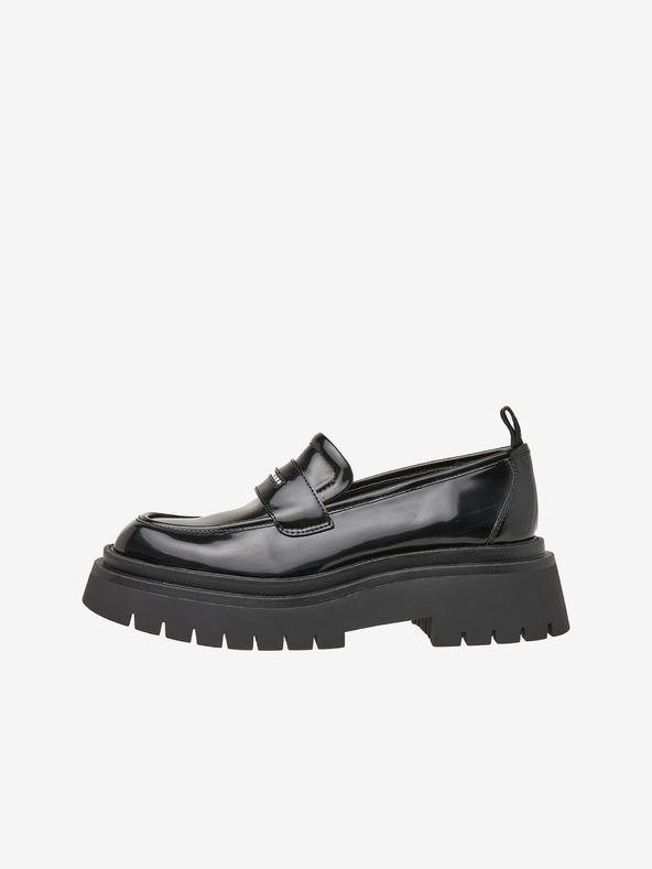 Pepe Jeans Черни дамски лъскави мокасини Pepe Jeans Queen Oxford