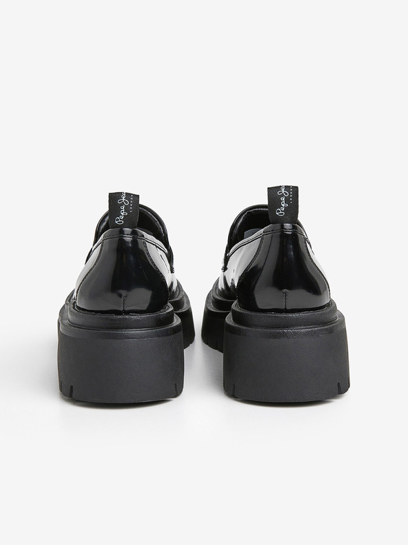 Pepe Jeans Черни дамски лъскави мокасини Pepe Jeans Queen Oxford