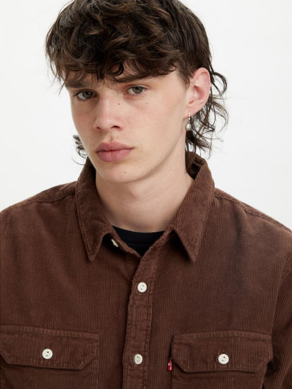 Levi's® Тъмнокафява мъжка риза Levi's® Jackson Worker от велур