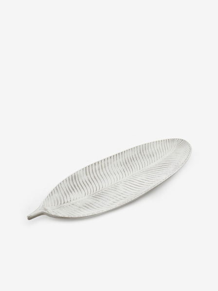 SIFCON Декоративен поднос от бяло дърво във формата на листо SIFCON