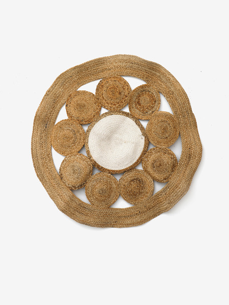 SIFCON Кръгъл килим от юта 90 см SIFCON