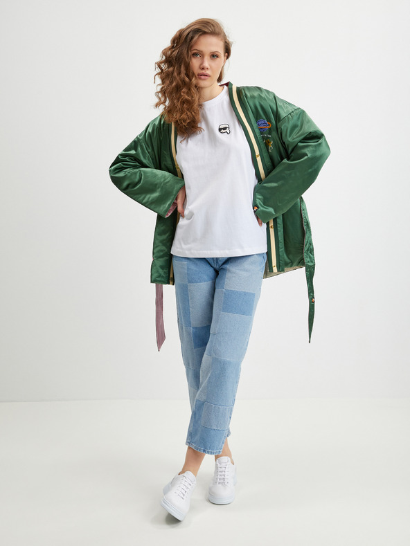 Karl Lagerfeld Бяла дамска тениска KARL LAGERFELD Ikonik