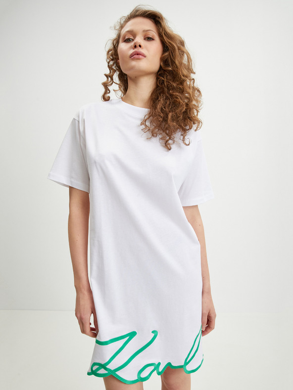 Karl Lagerfeld Бяла дамска рокля KARL LAGERFELD