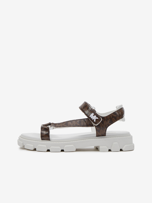 Michael Kors Бели и кафяви сандали Michael Kors Ridley с шарка за жени