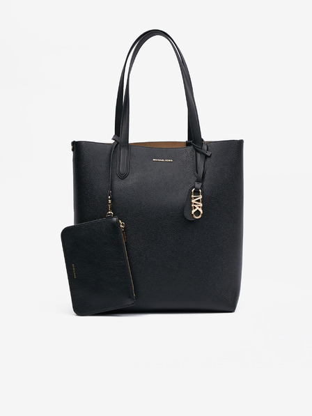 Michael Kors Черна дамска кожена чанта за пазаруване с обръщане Michael Kors