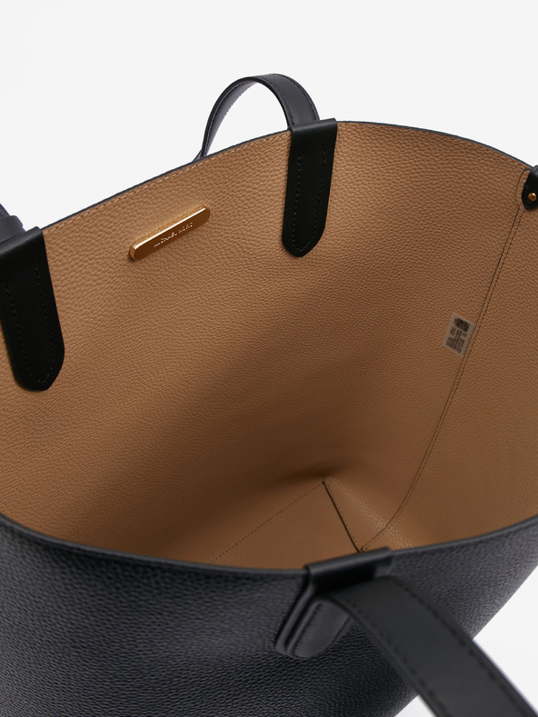 Michael Kors Черна дамска кожена чанта за пазаруване с обръщане Michael Kors