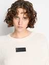 Armani Exchange Кремав дамски пуловер от вълна Armani Exchange