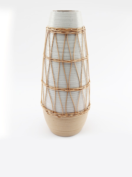 SIFCON Керамична ваза с ратан SIFCON