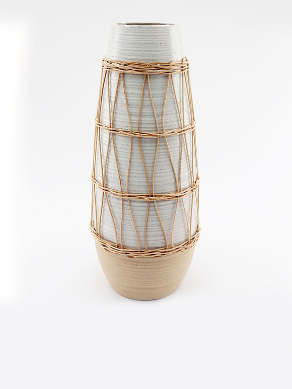 SIFCON Керамична ваза с ратан SIFCON
