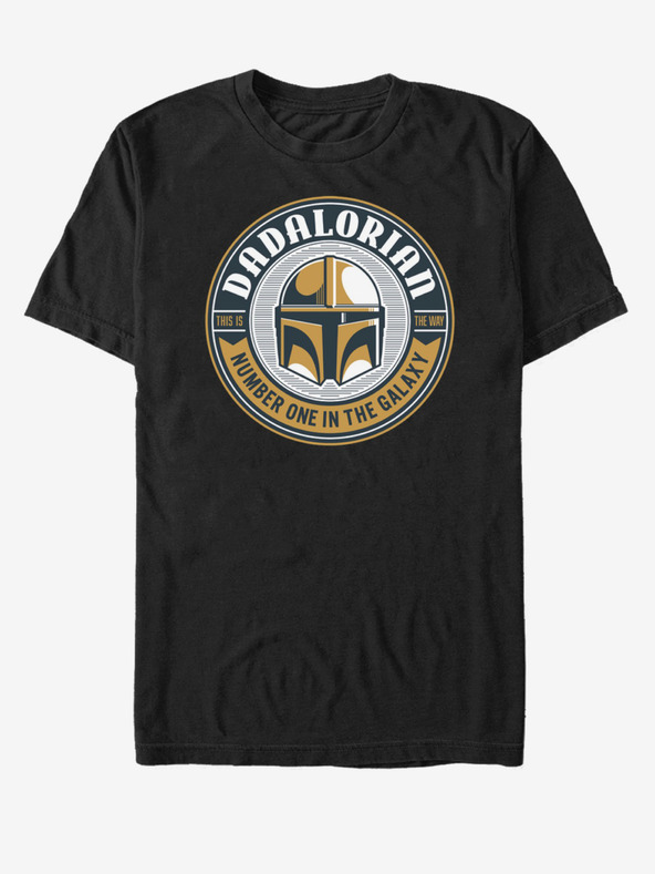 ZOOT.Fan Черна унисекс тениска ZOOT.Fan Star Wars Mando Стикер за чаша