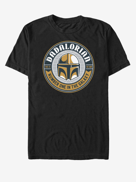 ZOOT.Fan Черна унисекс тениска ZOOT.Fan Star Wars Mando Стикер за чаша