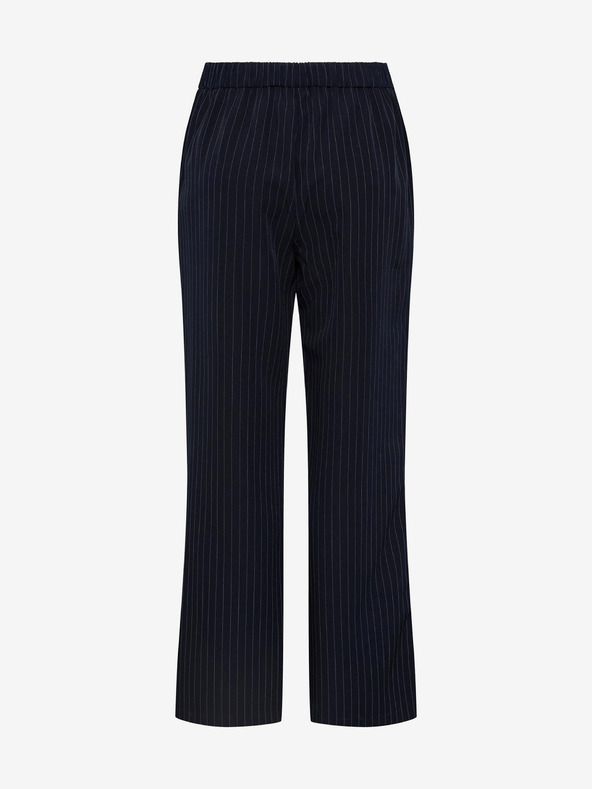 Pieces Тъмно сини дамски широки панталони на райета Pieces Bossy