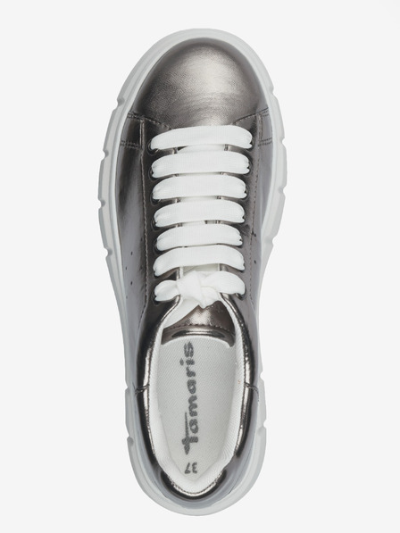 Tamaris Сребърни дамски маратонки на платформа Tamaris