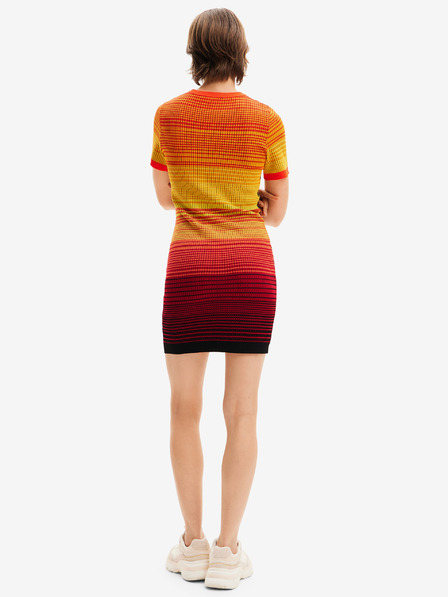 Desigual Жълто-оранжева дамска рокля Desigual Bipalmeri