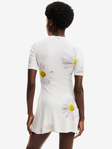 Desigual Desigual Margaritas бяла дамска рокля на цветя