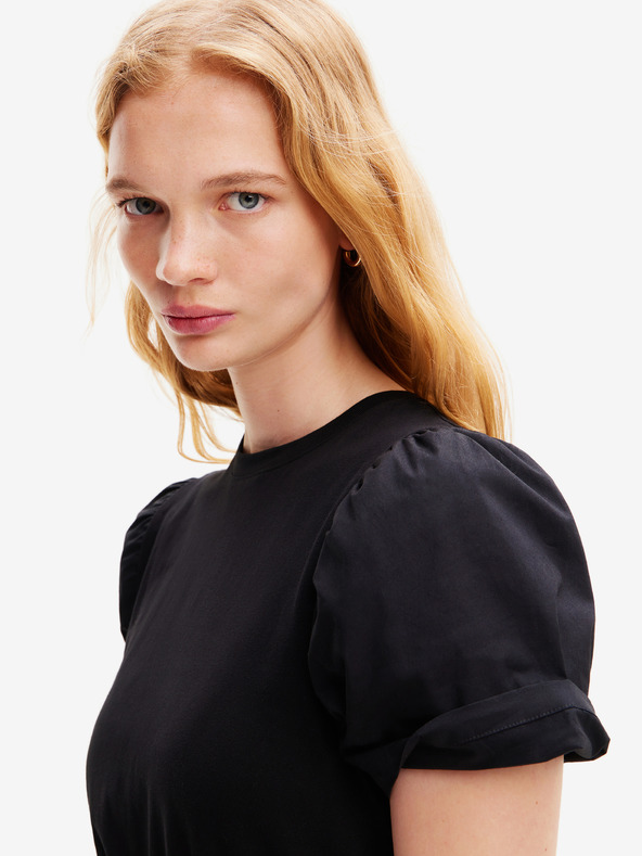 Desigual Desigual Marlon дамска флорална миди рокля в бяло и черно