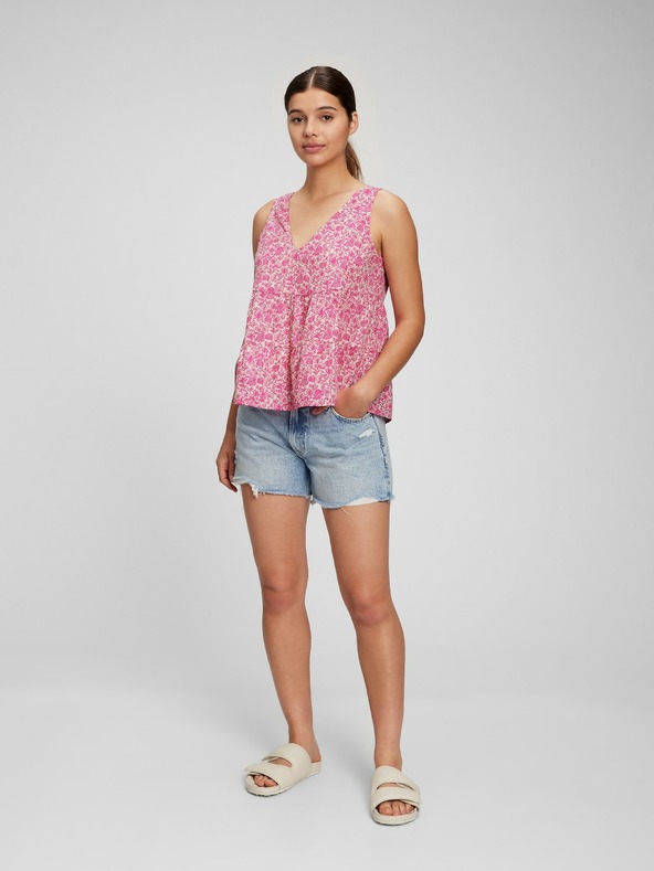 GAP Памучен цветен crop top GAP