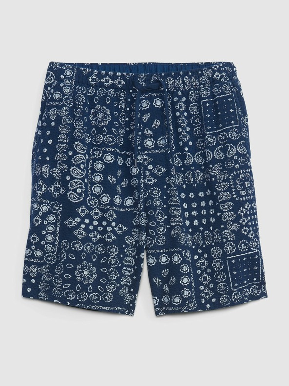 GAP Памучни къси панталони с синя тискография GAP