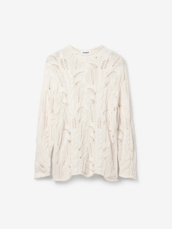 Desigual Desigual Milano кремава дамска жилетка от вълна