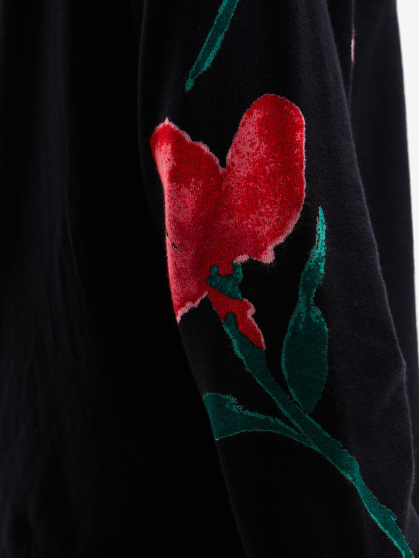 Desigual Черен дамски цветен пуловер Desigual Demis