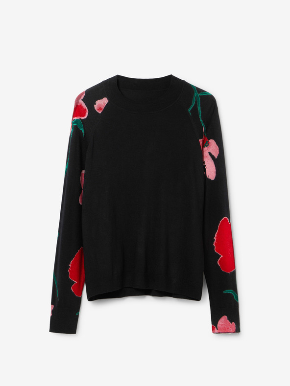 Desigual Черен дамски цветен пуловер Desigual Demis