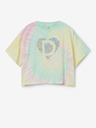 Desigual Desigual Daira жълто-зелена батикова тениска за момичета