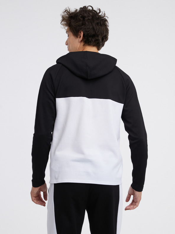 BOSS Бяло-черен мъжки суитшърт с качулка Hugo Boss