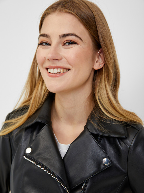 Orsay Черно дамско яке от изкуствена кожа ORSAY