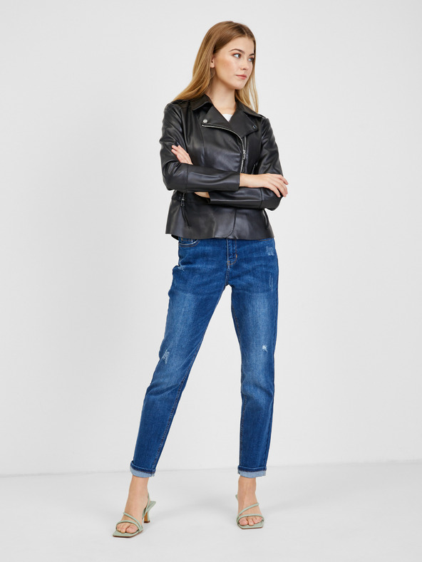 Orsay Черно дамско яке от изкуствена кожа ORSAY