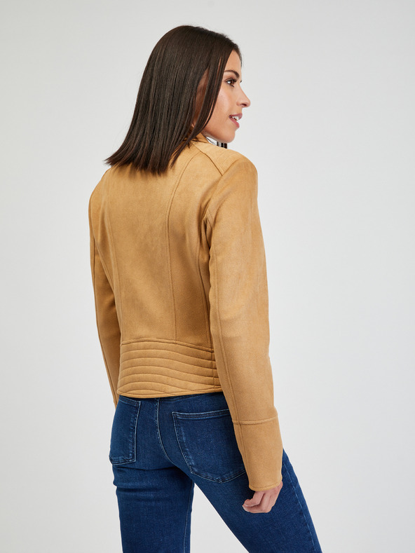 Orsay Светлокафяво дамско рокерско яке от велур ORSAY Tina