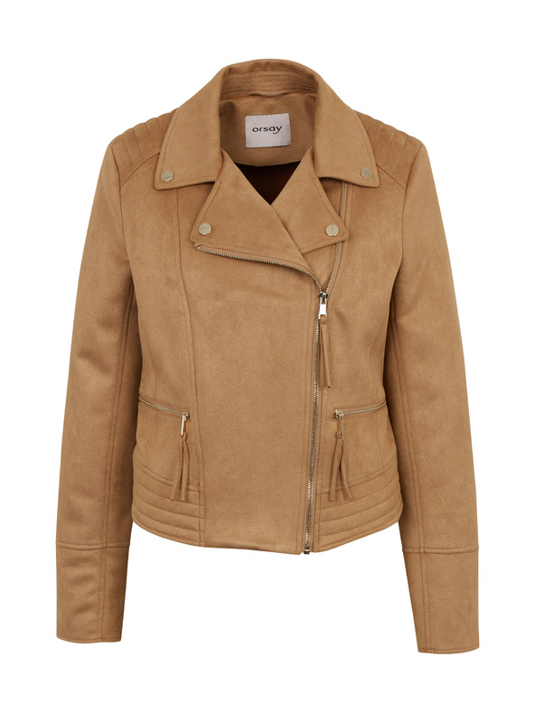 Orsay Светлокафяво дамско рокерско яке от велур ORSAY Tina
