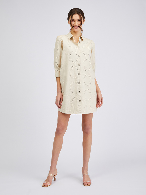 Orsay Бежова дамска дънкова рокля ORSAY