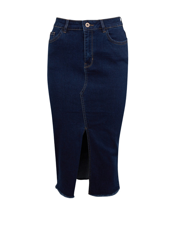 Orsay Тъмносиня дънкова дамска пола по тялотоORSAY