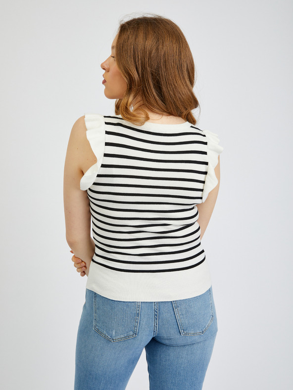 Orsay Черно-бяла дамска тениска на райе ORSAY