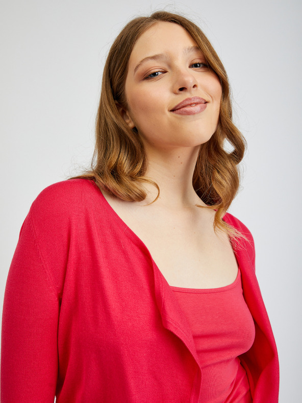 Orsay Тъмнорозова дамска cropped жилетка ORSAY