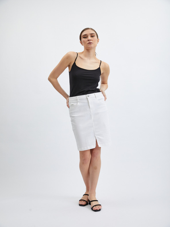 Orsay Бяла дамска дънкова пола ORSAY