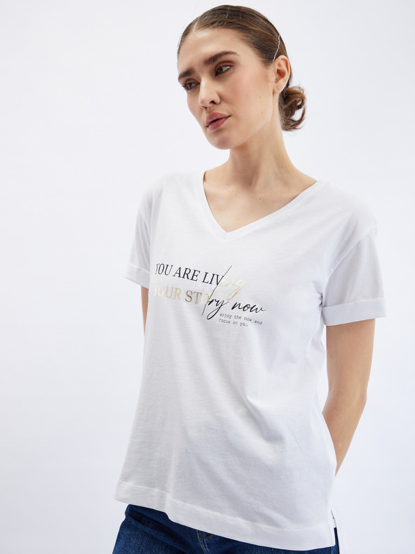 Orsay Бяла дамска тениска ORSAY