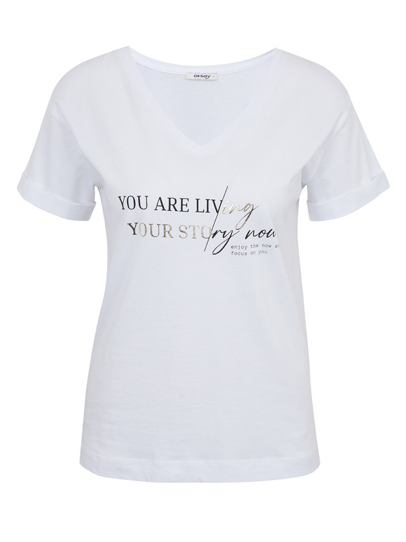 Orsay Бяла дамска тениска ORSAY