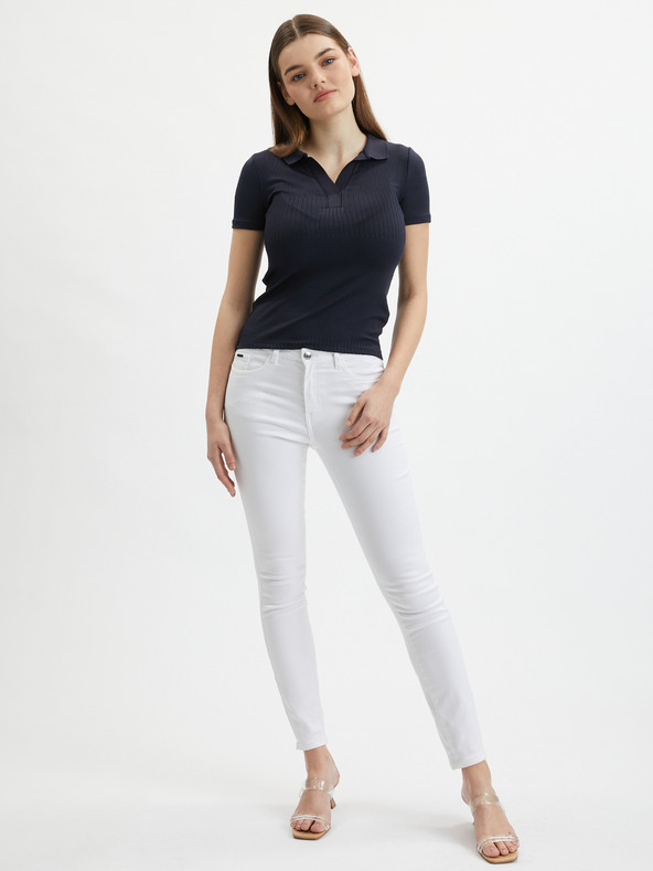 Orsay Тъмносиня дамска плетена поло тениска ORSAY